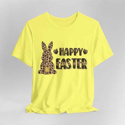 Leopard Print 'Happy Easter' Bunny Tee