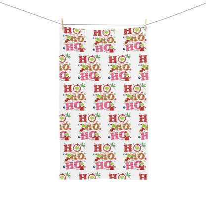 White- Grinch HoHoHo- Festive Hand Towel