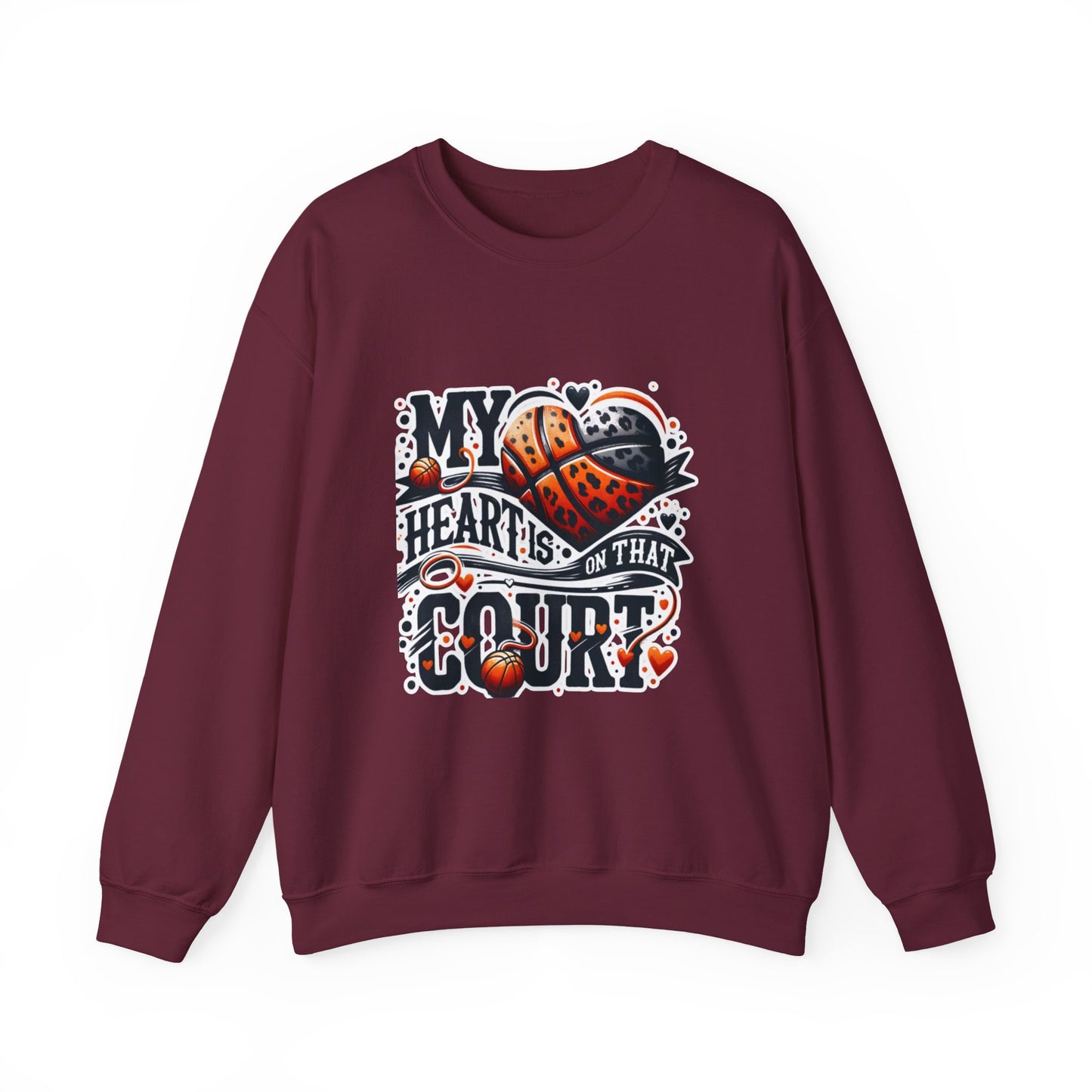 My heart is on that court - 🩷 Crewneck Sweatshirt