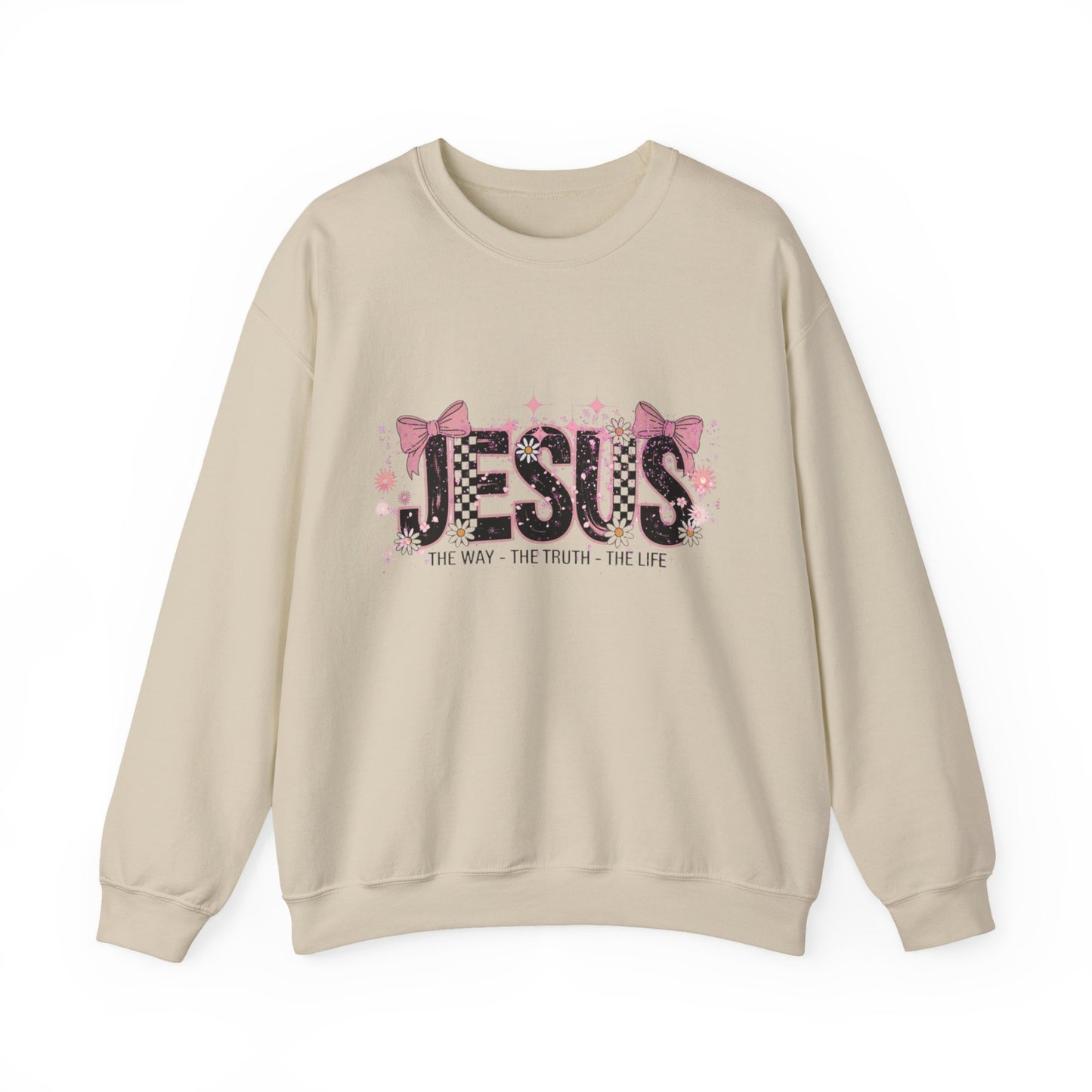 Jesus Floral Crewneck Sweatshirt – The Way The Truth The Life Christian Pullover