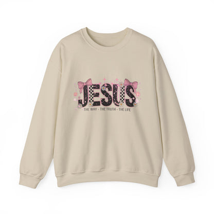 Jesus Floral Crewneck Sweatshirt – The Way The Truth The Life Christian Pullover