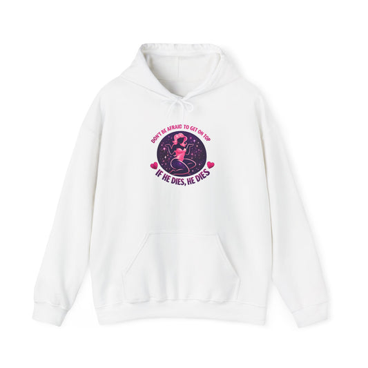 Hoodie — "Don't Be Afraid to Get Old. If He Dies, He Dies" Retro Flamingo Graphic