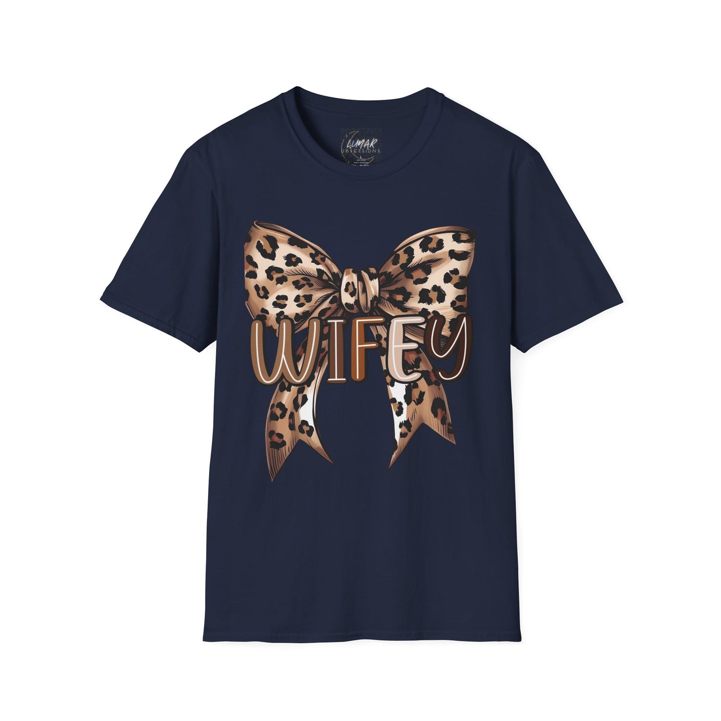 Wifey Leopard Bow T-Shirt — 'WIFEY' Leopard Print Bow Tee