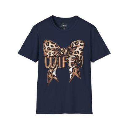 Wifey Leopard Bow T-Shirt — 'WIFEY' Leopard Print Bow Tee