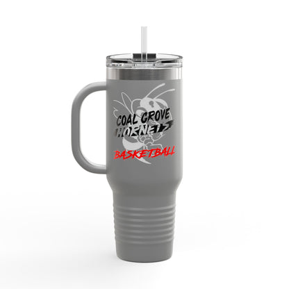 40oz Insulated Travel Mug — Coal Grove Hornets Basketball Team Tumbler