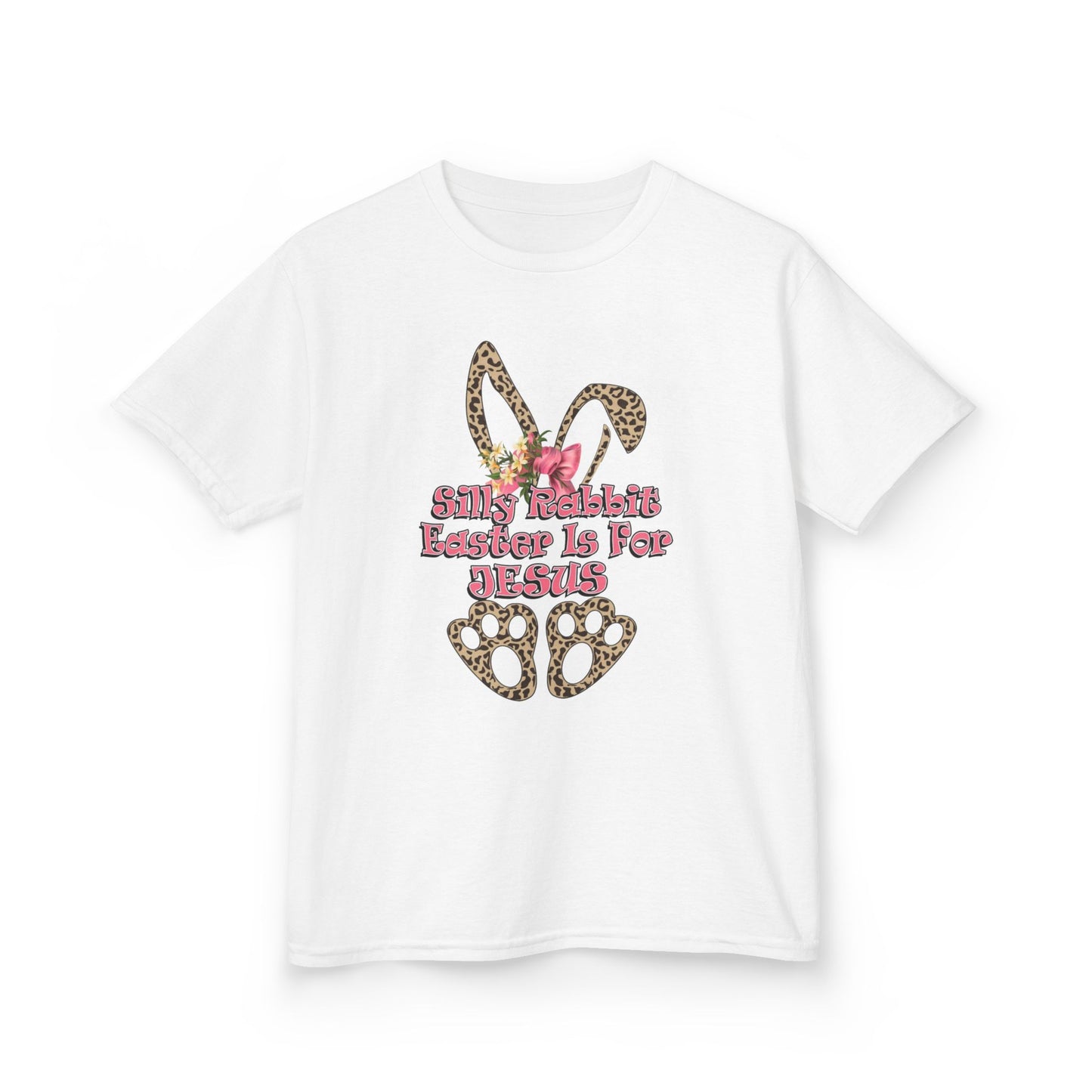 Kids Tee — Leopard Bunny Ears & 'This Little Bunny Is For Jesus' Easter Shirt
