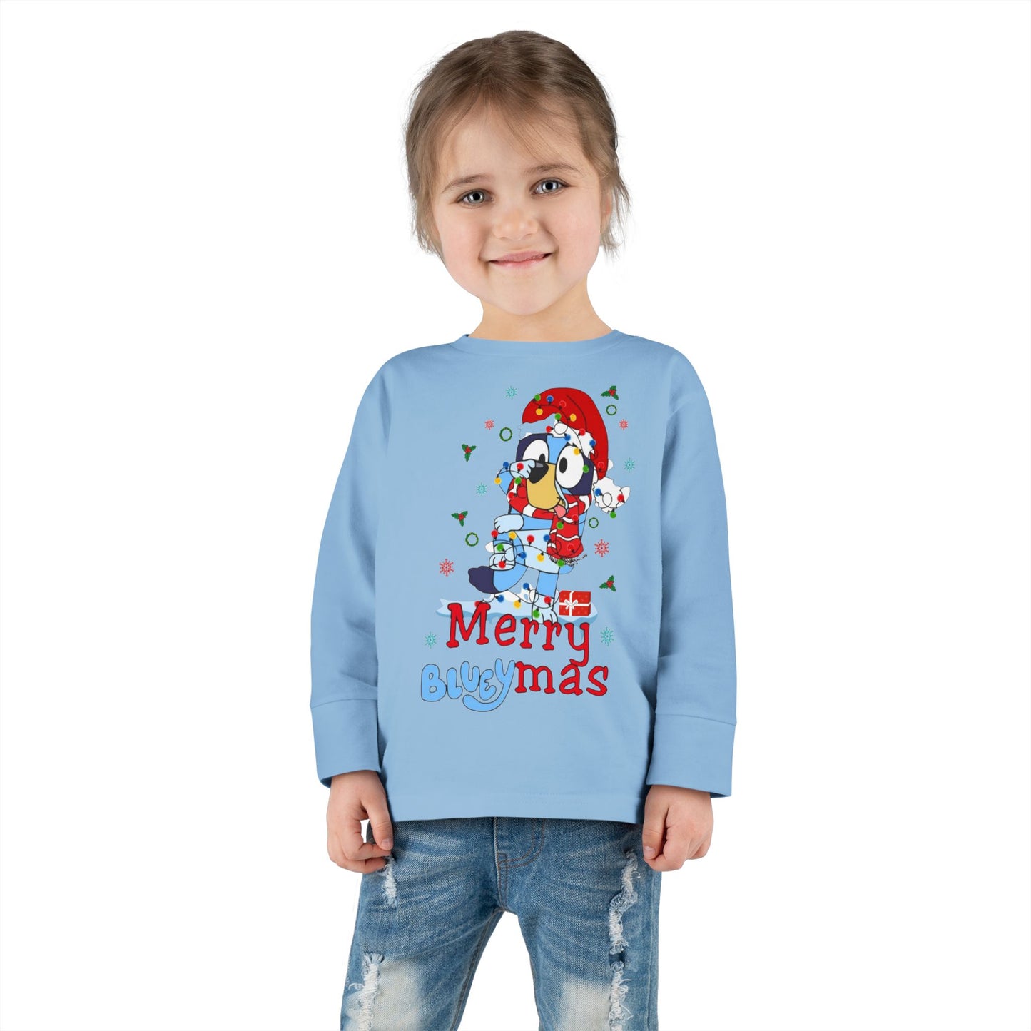 Toddler Tee — Merry BLUEYMAS Christmas Long Sleeve