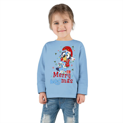 Toddler Tee — Merry BLUEYMAS Christmas Long Sleeve
