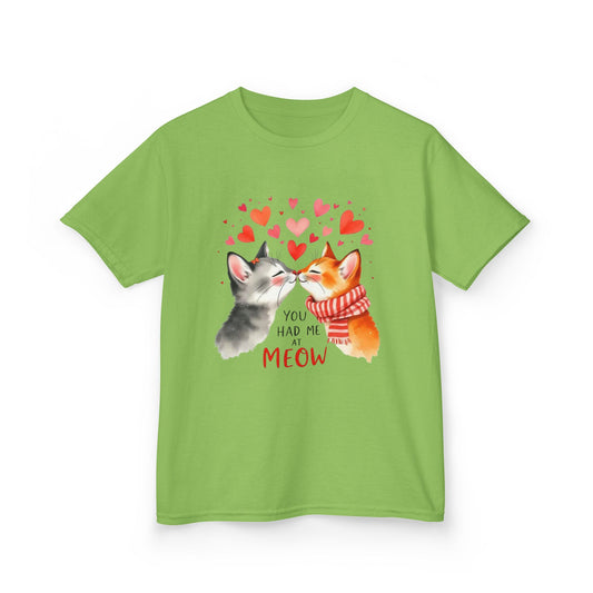 Kids Tee — Cute Cats 'You Had Me at Meow' Valentine Shirt