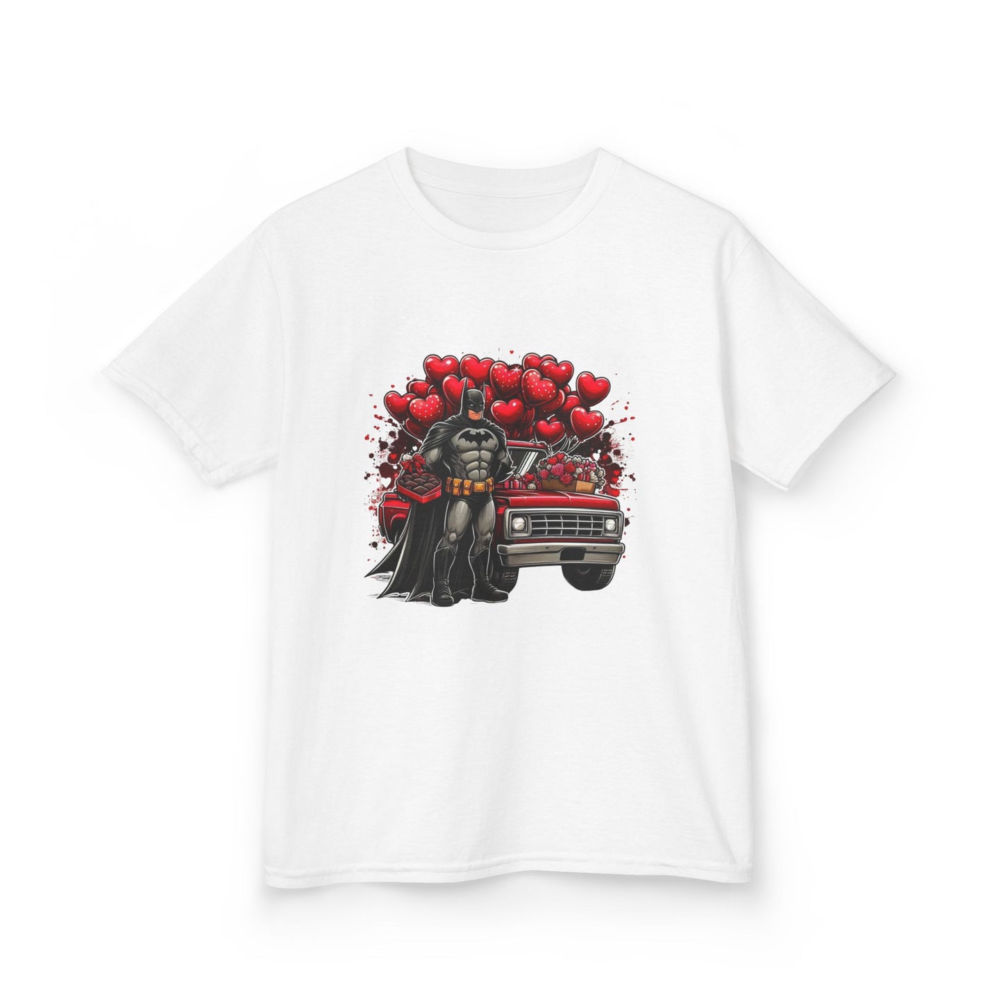 Kids Vader Valentine T‑Shirt — Darth Vader with Hearts and Vintage Car