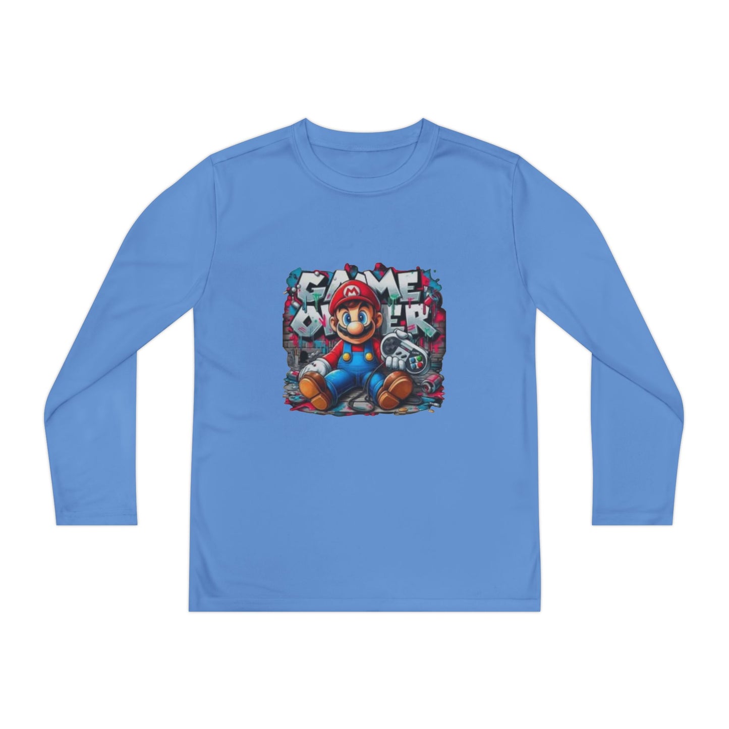 "Game Over" Graphic Youth Long Sleeve Gamer Character Tee