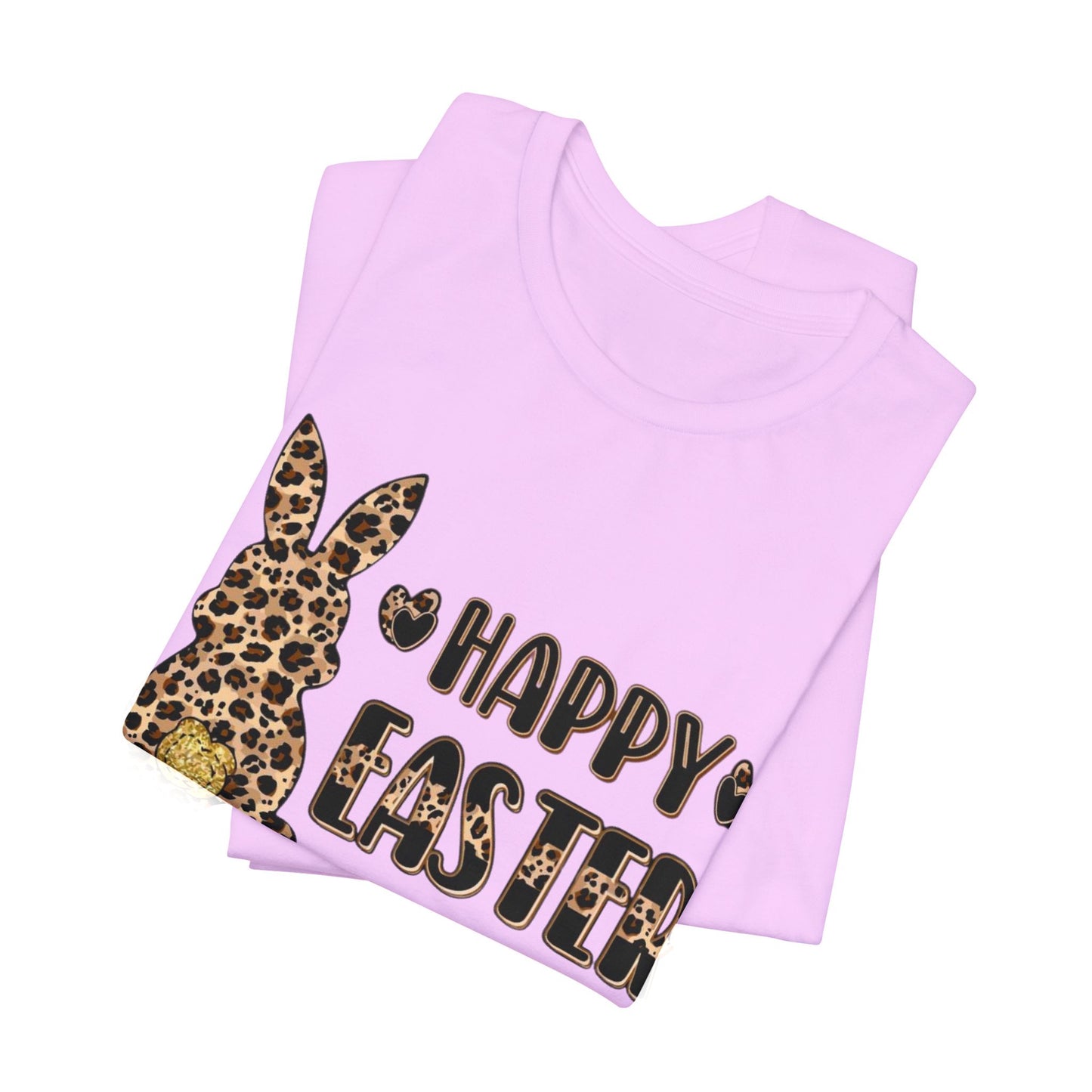 Leopard Print 'Happy Easter' Bunny Tee