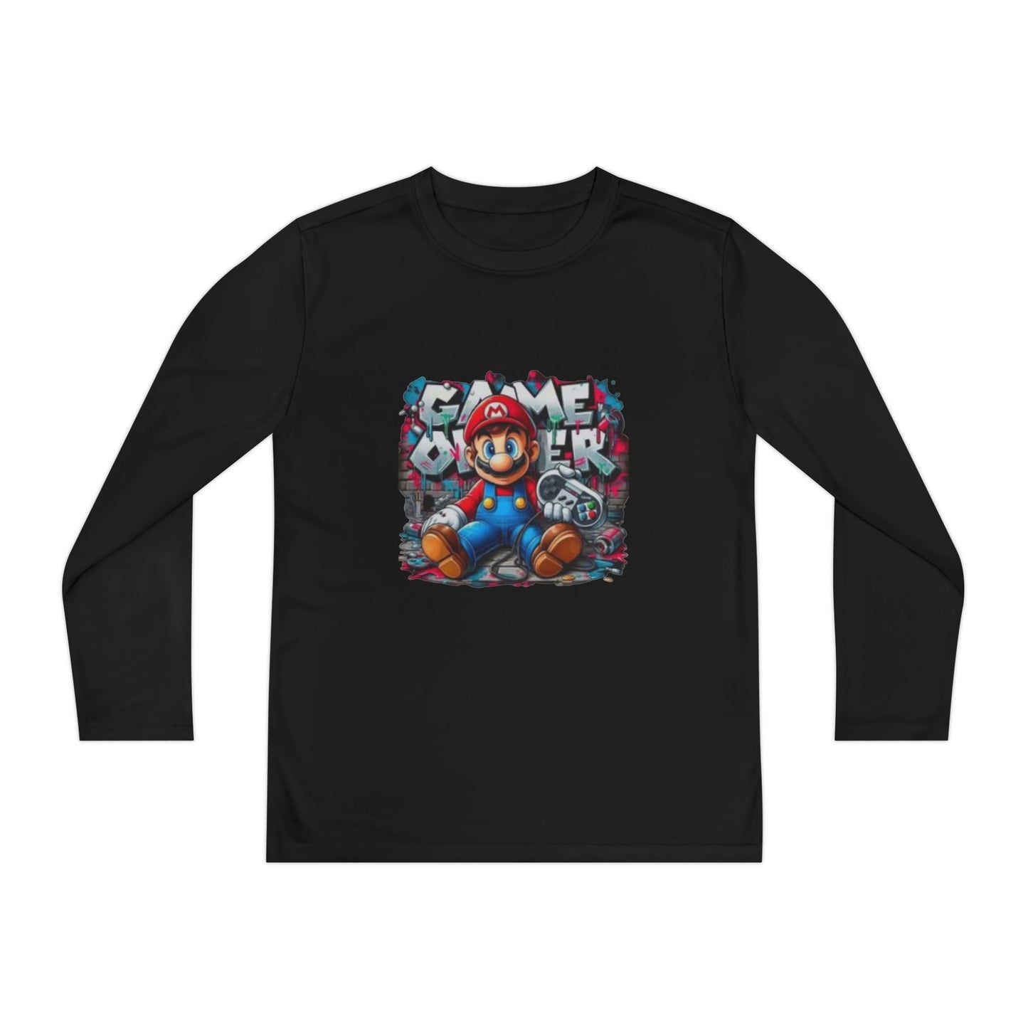 "Game Over" Graphic Youth Long Sleeve Gamer Character Tee