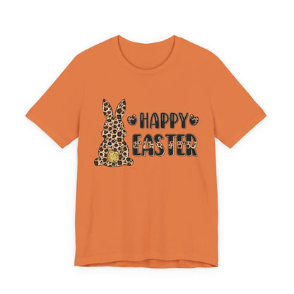 Leopard Print 'Happy Easter' Bunny Tee