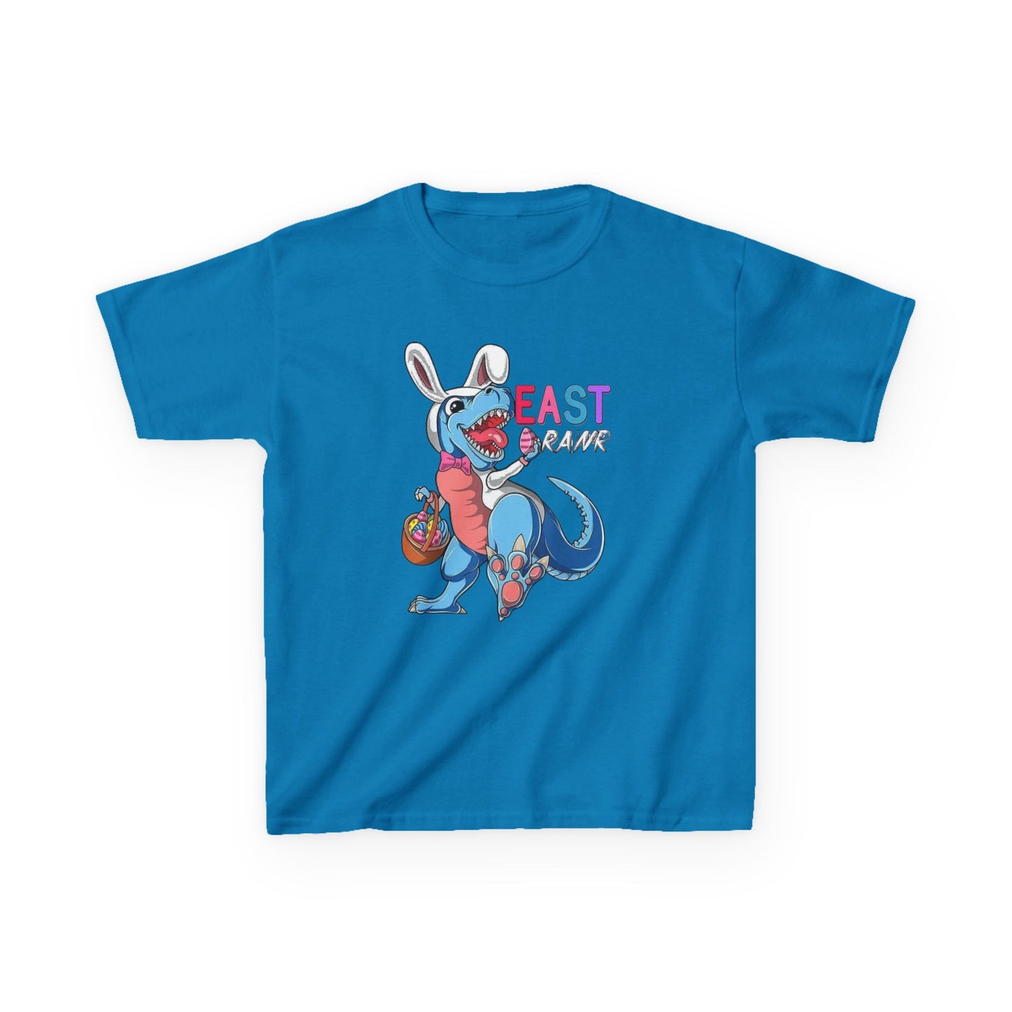 Kids 'Beast of Easter' Dino Bunny T‑Shirt — Cute Easter Dino with Basket