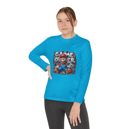 "Game Over" Graphic Youth Long Sleeve Gamer Character Tee