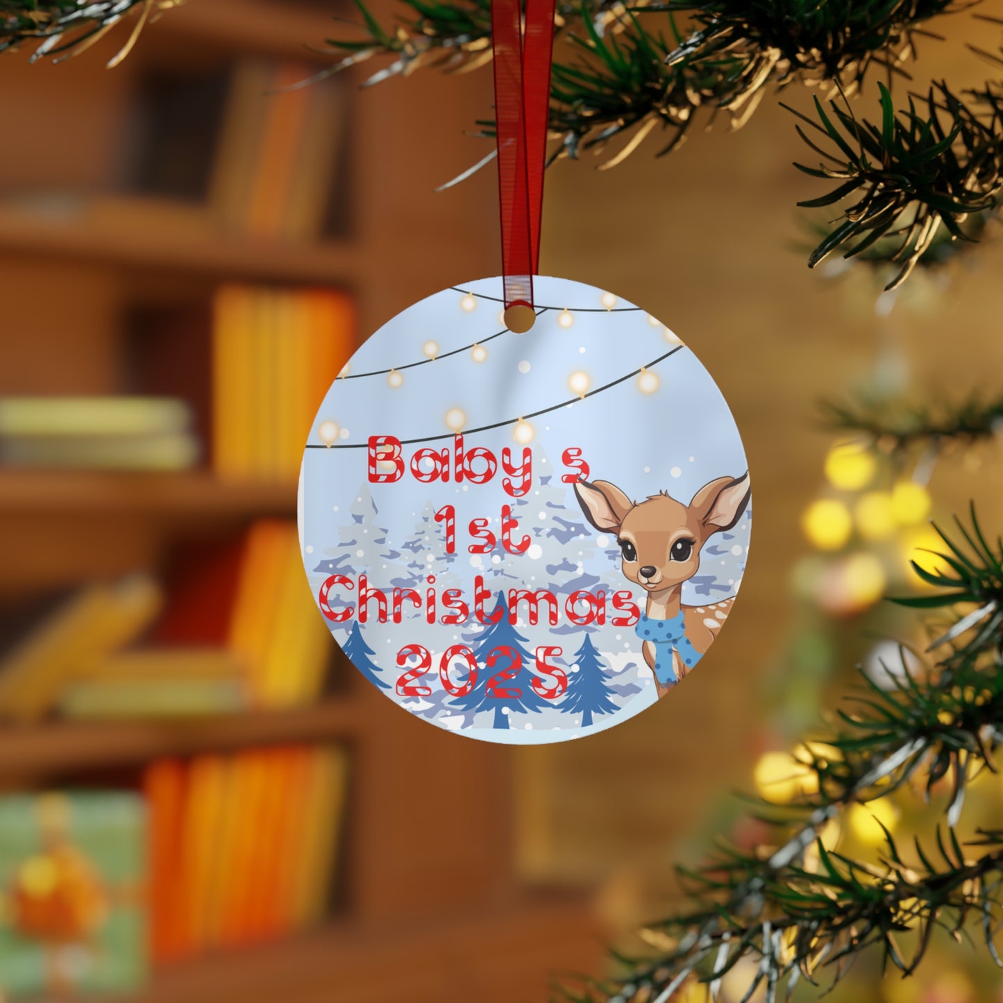 2025 First Christmas Metal Ornament for Baby