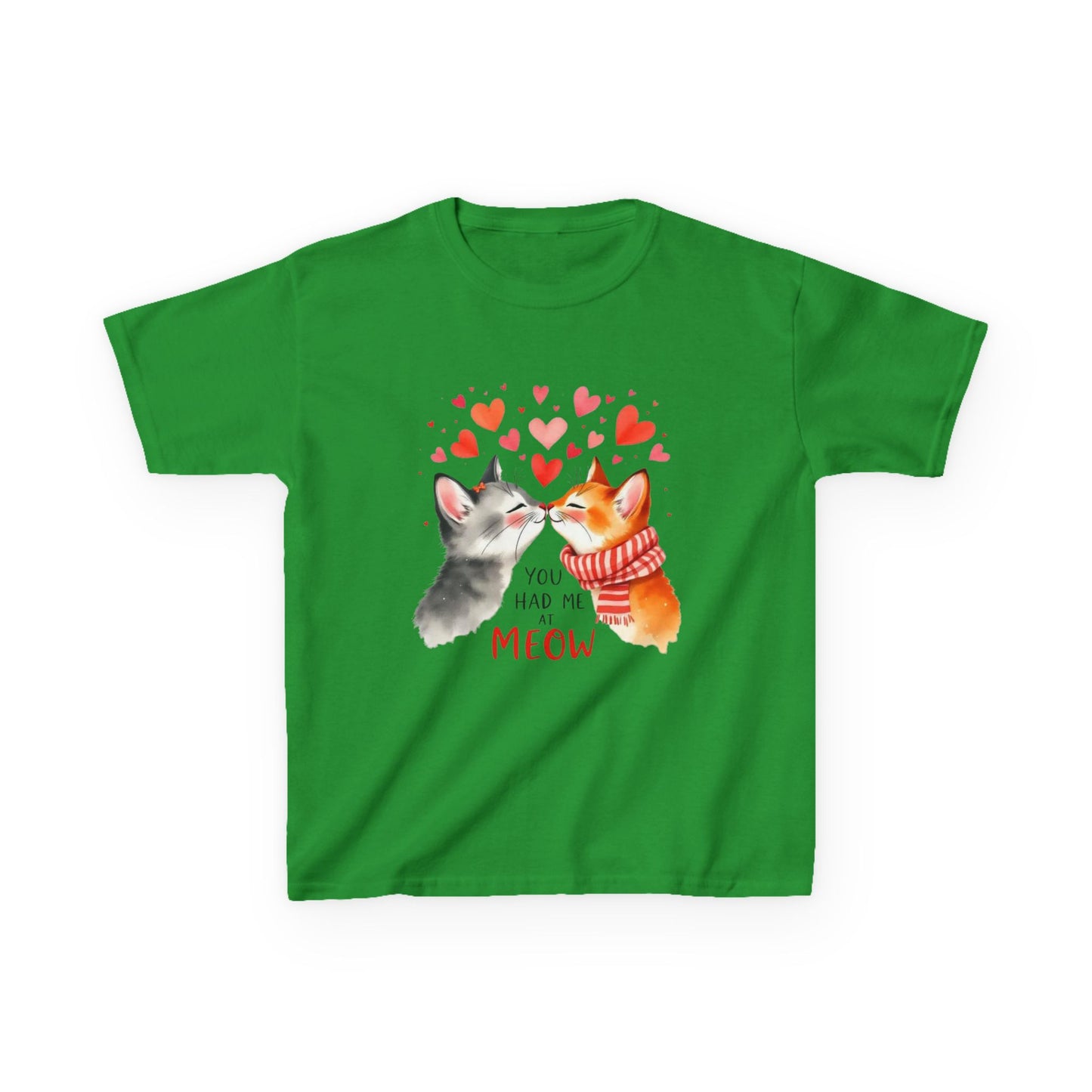 Kids Tee — Cute Cats 'You Had Me at Meow' Valentine Shirt