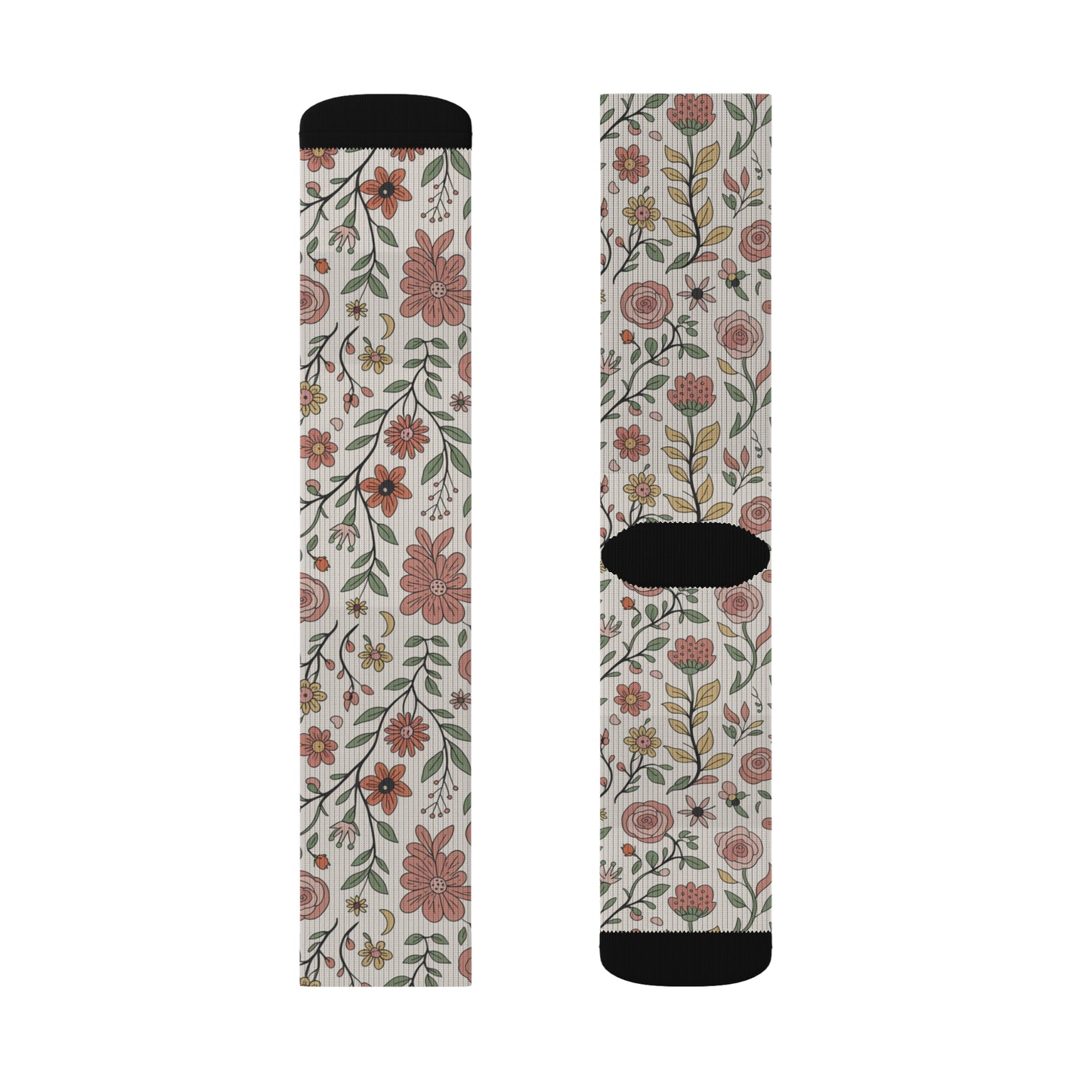 Floral Sublimation Socks | Cozy