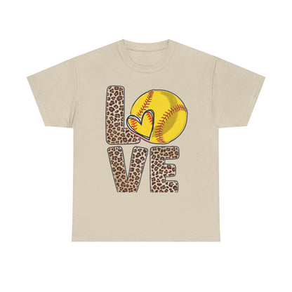 Softball Love Leopard Print T-Shirt