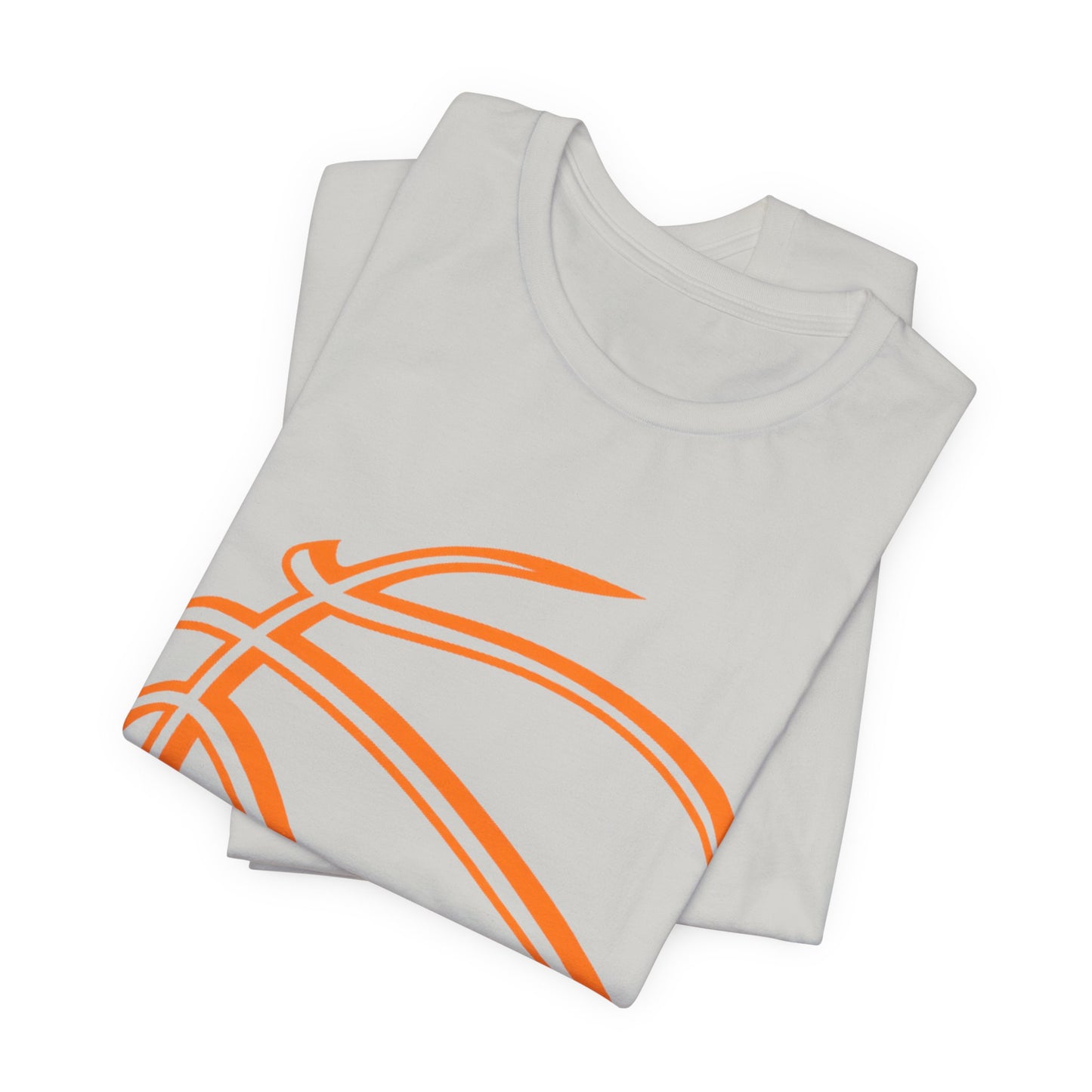 Basketball Line Art Tee — Orange Outline Basketball T-Shirt