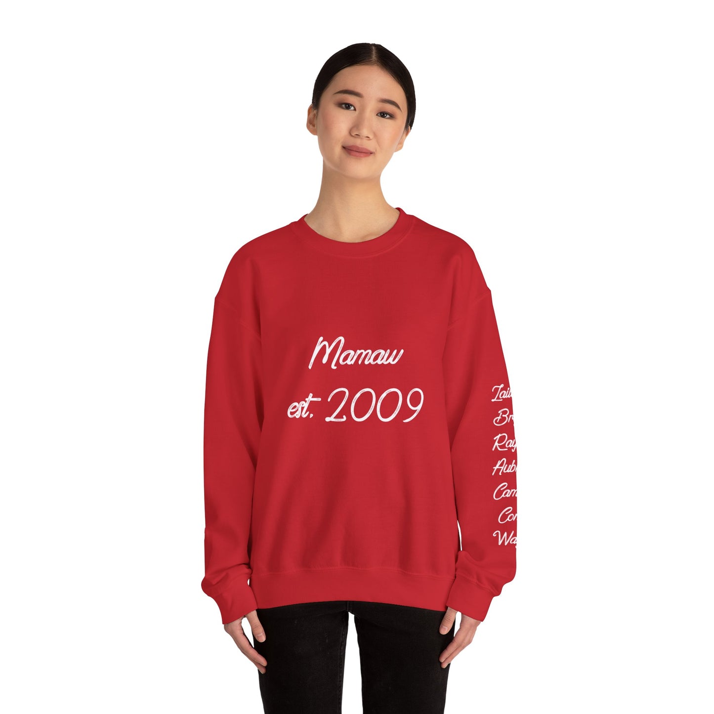 Mamaw Est. 2009 Crewneck Sweatshirt — Personalized Grandma Gift