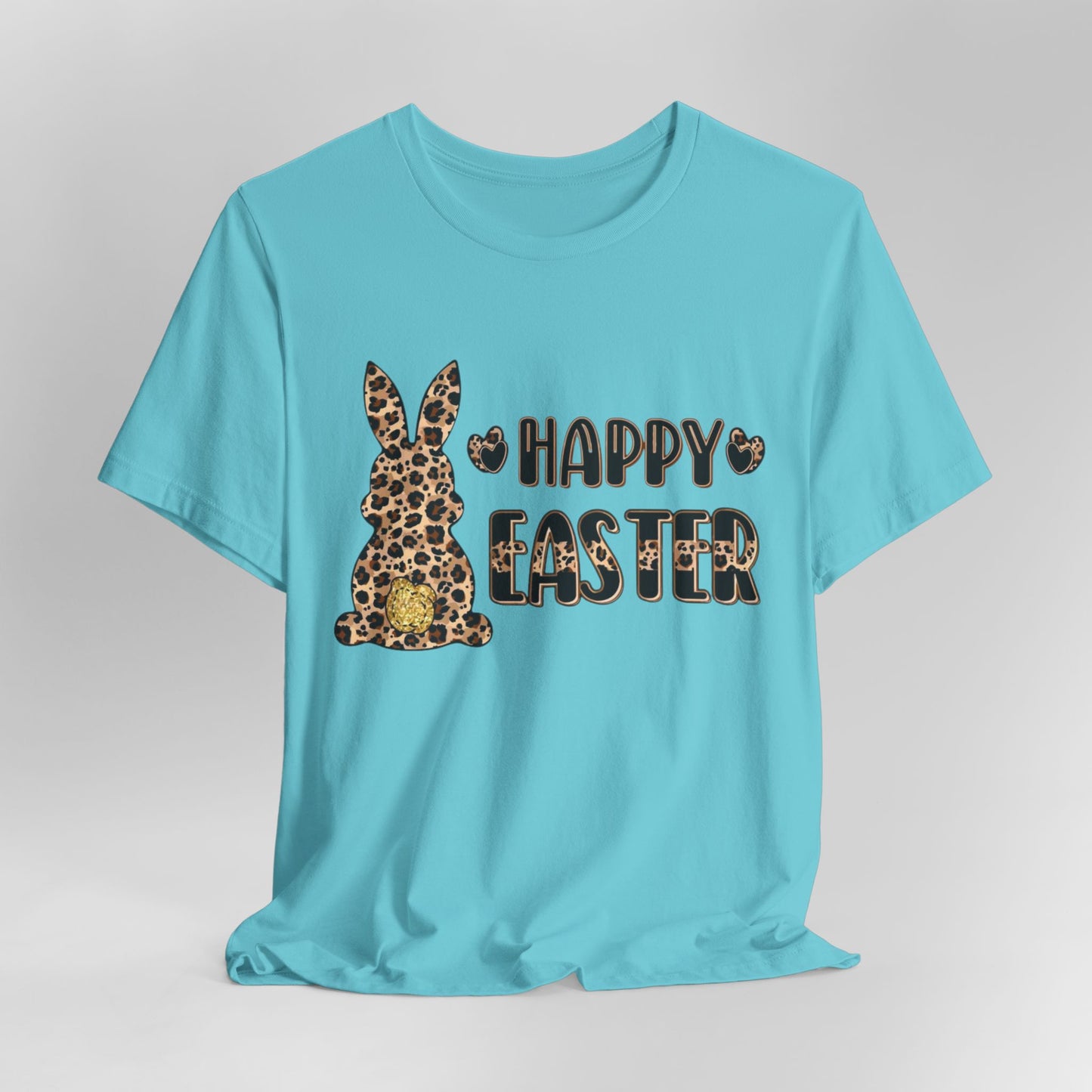 Leopard Print 'Happy Easter' Bunny Tee