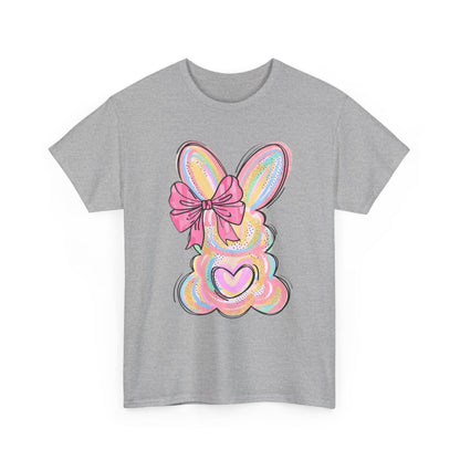 Pastel Bunny Heart T‑Shirt — Cute Easter Bunny Tee with Bow