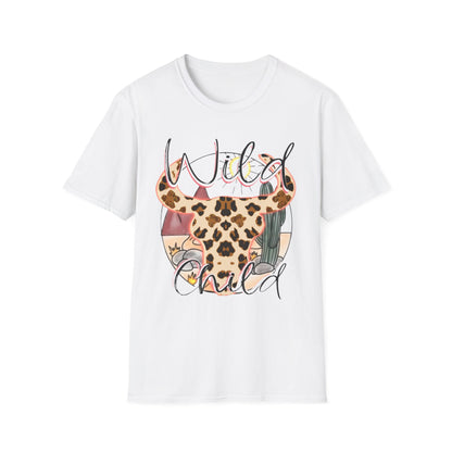 Desert Leopard Cow Skull T-Shirt — Southwestern Sun-Soaked Graphic Tee