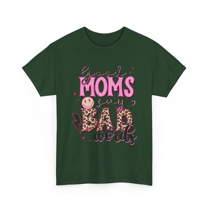 T-Shirt — "Good Moms Say Bad Words" Pink Leopard Graphic Mother's Day Tee