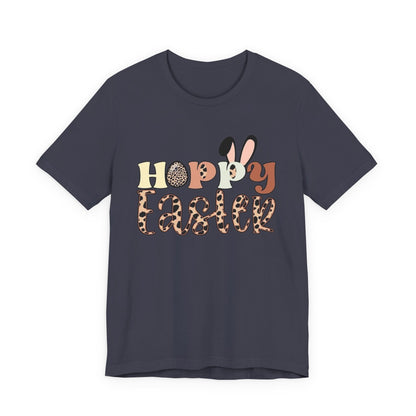 Happy Easter Leopard Print Tee — Cute Bunny Egg Holiday T-Shirt