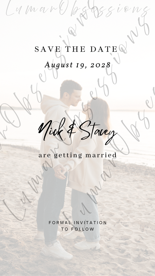 Editable Photo Save the Date Wedding Announcement Template