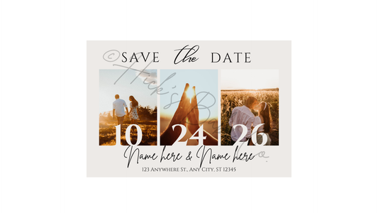 Editable Save the Date Invitation Template – Canva, Instant Download