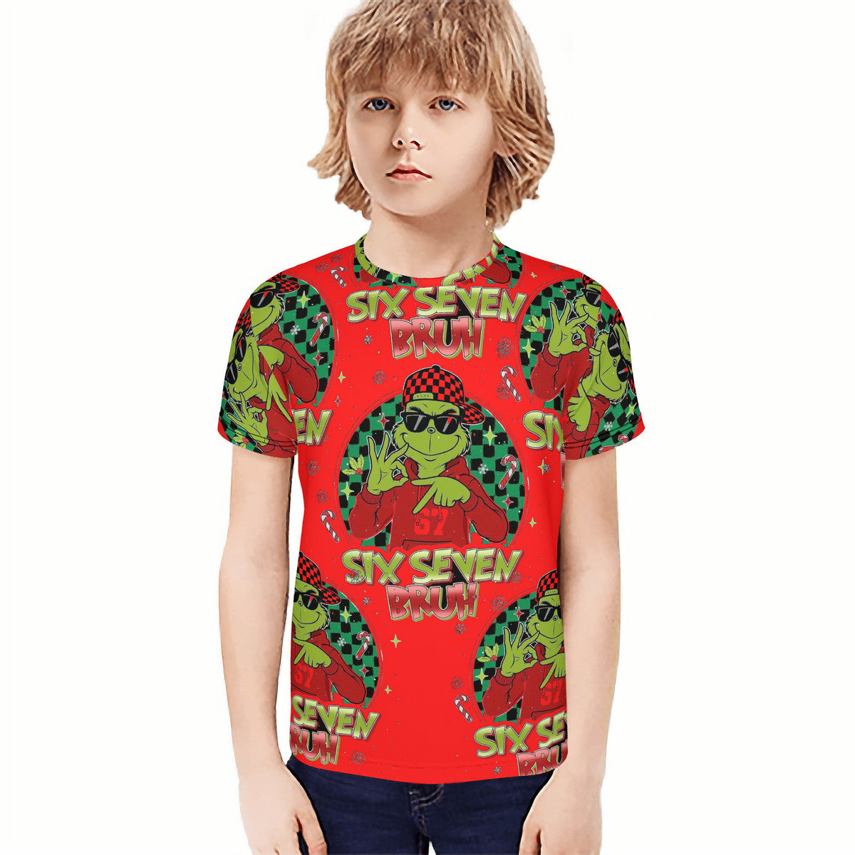 Grinch- 6 7, Youth All-Over Print T-Shirt